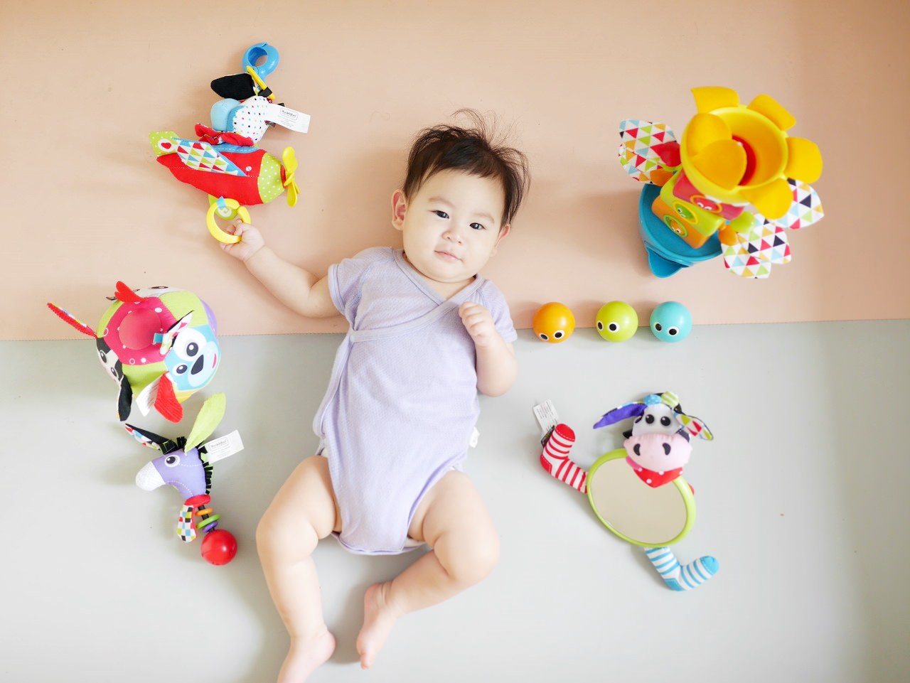 [親子] 0歲就可以玩的聲光玩具/遊戲墊健力架-以色列Yookidoo